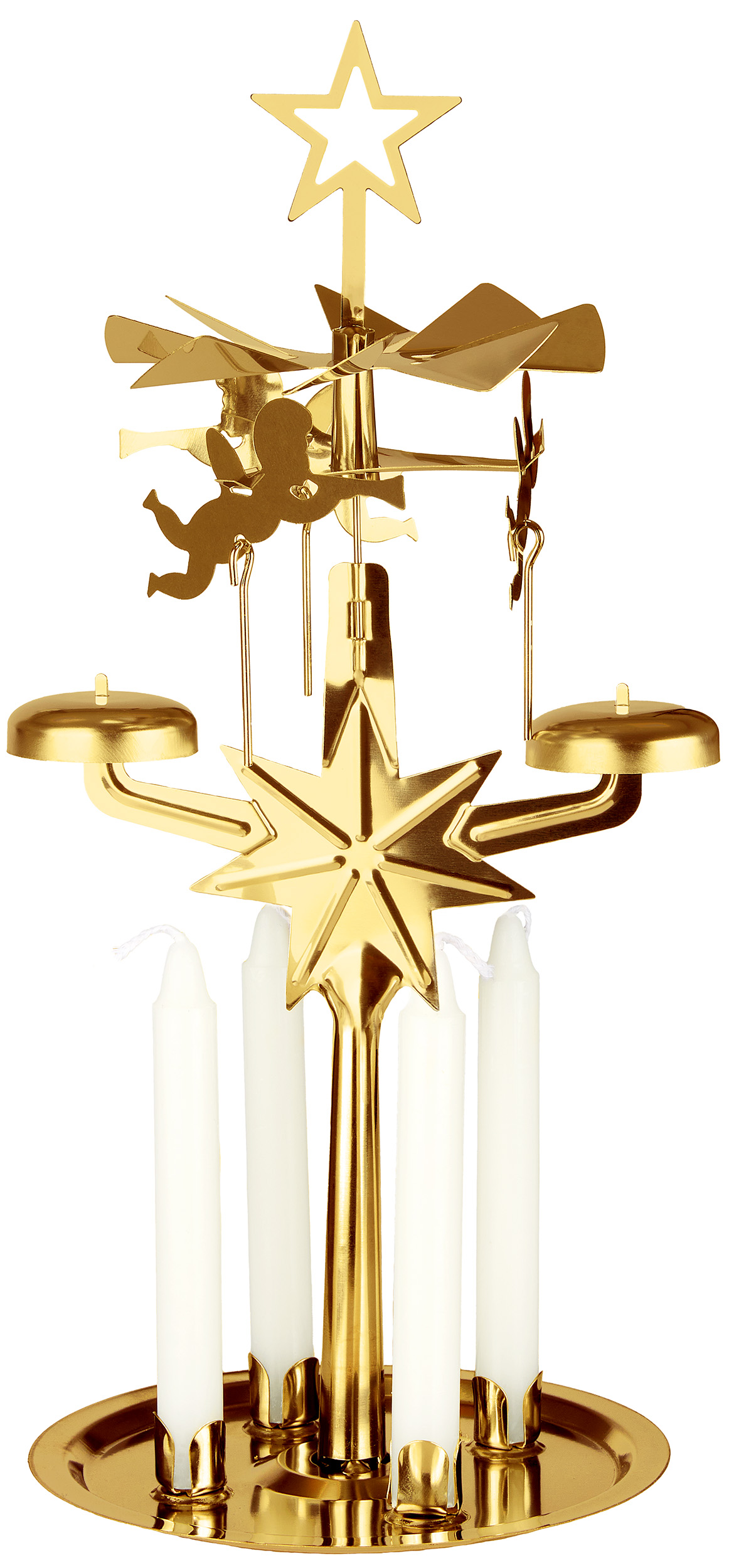 Engelsgeläute Weihnachts Glockenspiel Metall Pyramide für Stabkerzen 12 x 28 cm - Bild 2 von 3