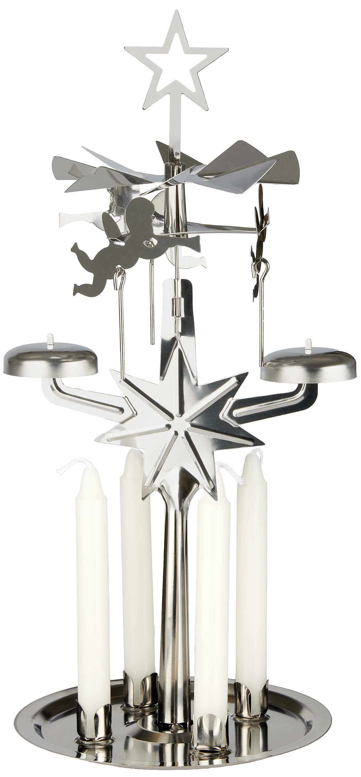 Engelsgeläute Weihnachts Glockenspiel Metall Pyramide für Stabkerzen 12 x 28 cm - Bild 3 von 3