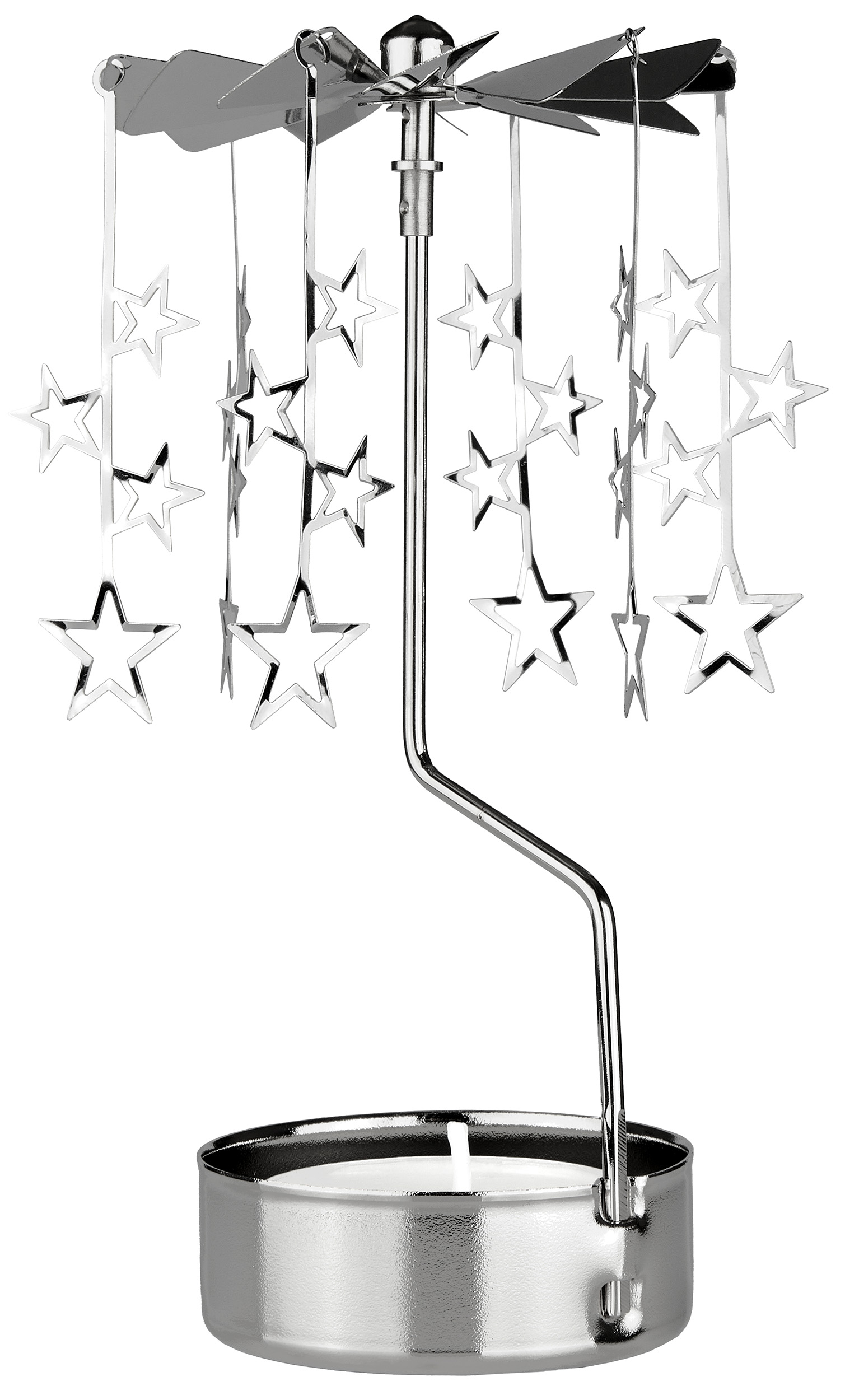 Teelichthalter Weihnachten Sterne Metallpyramide Tischkarussel 6,5 x 13,5cm - Bild 13 von 13