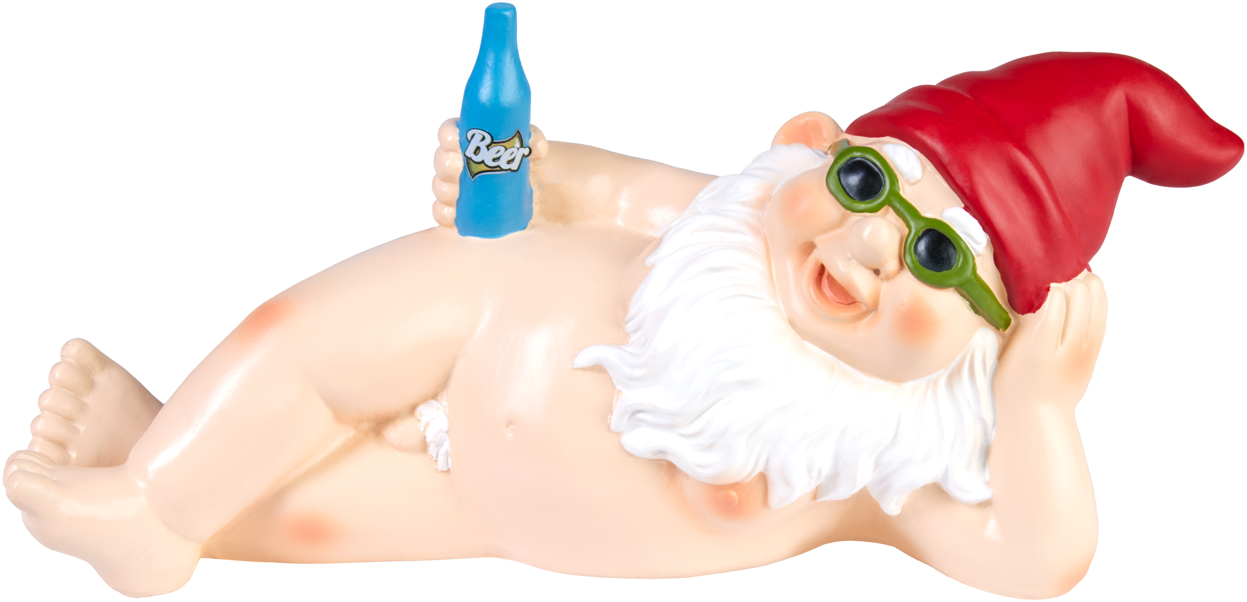 Nackter Zwerg macht Party FKK Gartenzwerg Lustig Gartenfiguren Dekofigur 24cm