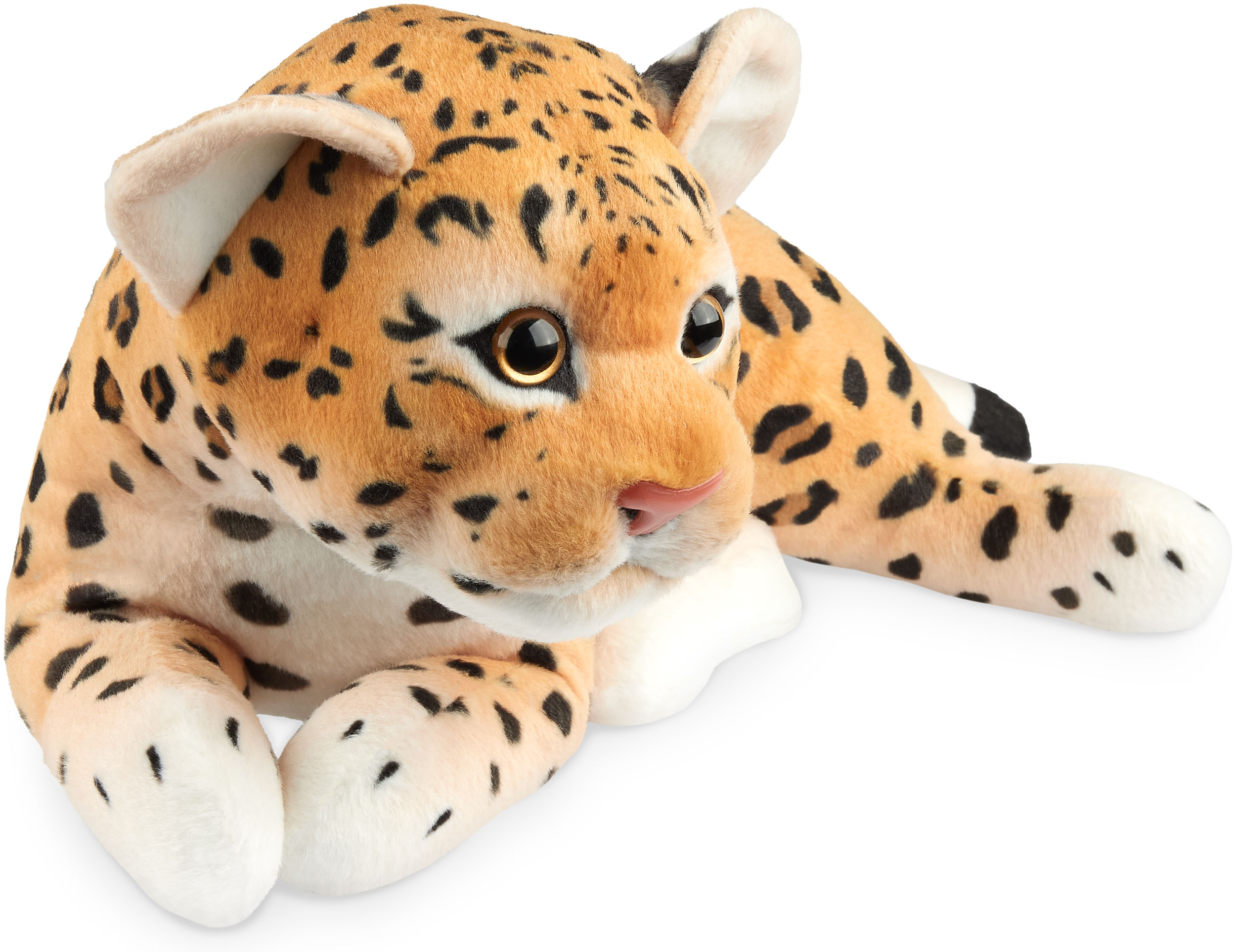 Plüschtier Leopard Kuscheltier Stofftier Plüschleopard Schlaftier Liegend 30cm