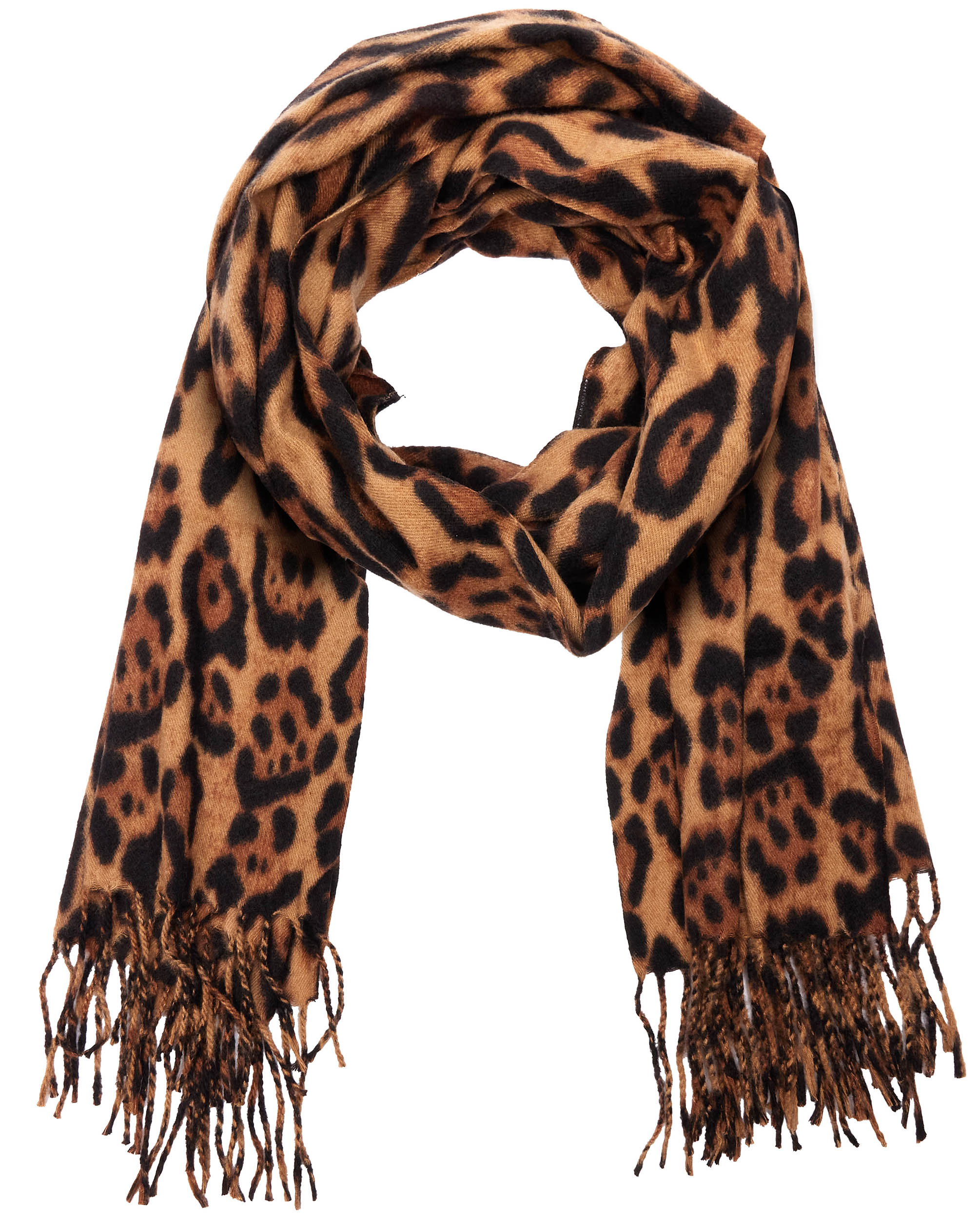 Damen Schal Winter Cashmirillo Leopard 70 x 200 cm Stola Pashmina große Schals