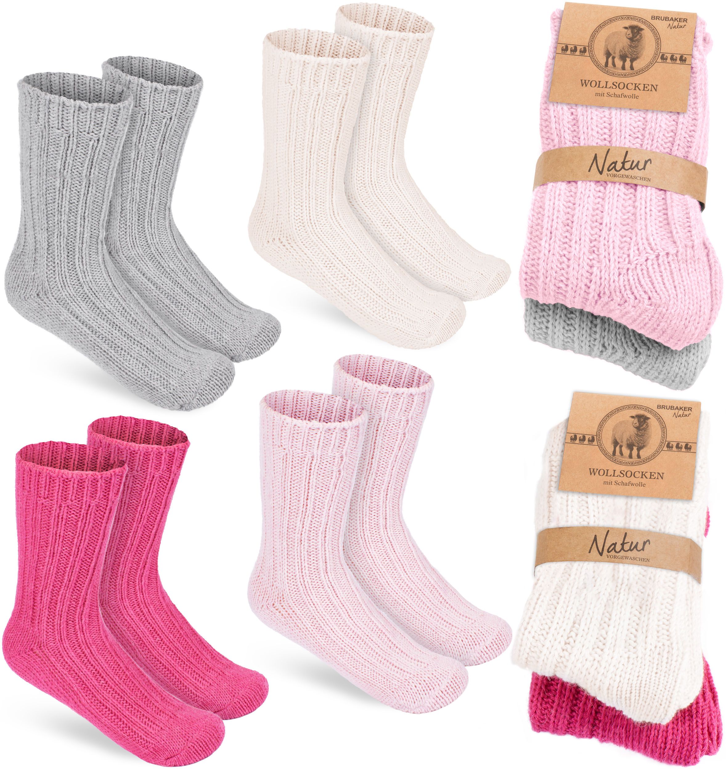 4 Pairs Boys Girls Knit Socks Warm Outdoor Socks with Sheep Wool Kids 1-8 Years - Picture 15 of 35