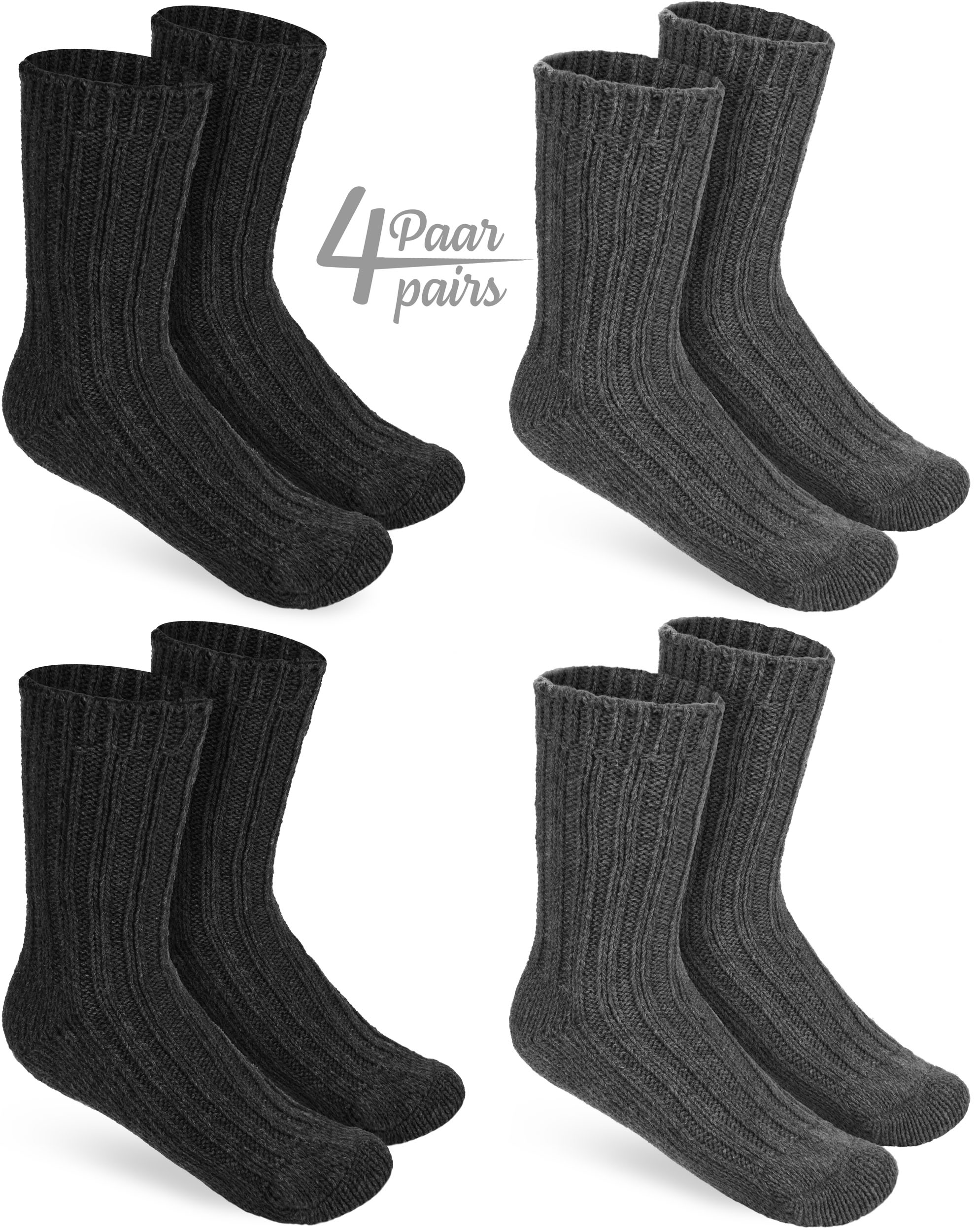 4 Pairs Boys Girls Knit Socks Warm Outdoor Socks with Sheep Wool Kids 1-8 Years - Picture 25 of 35