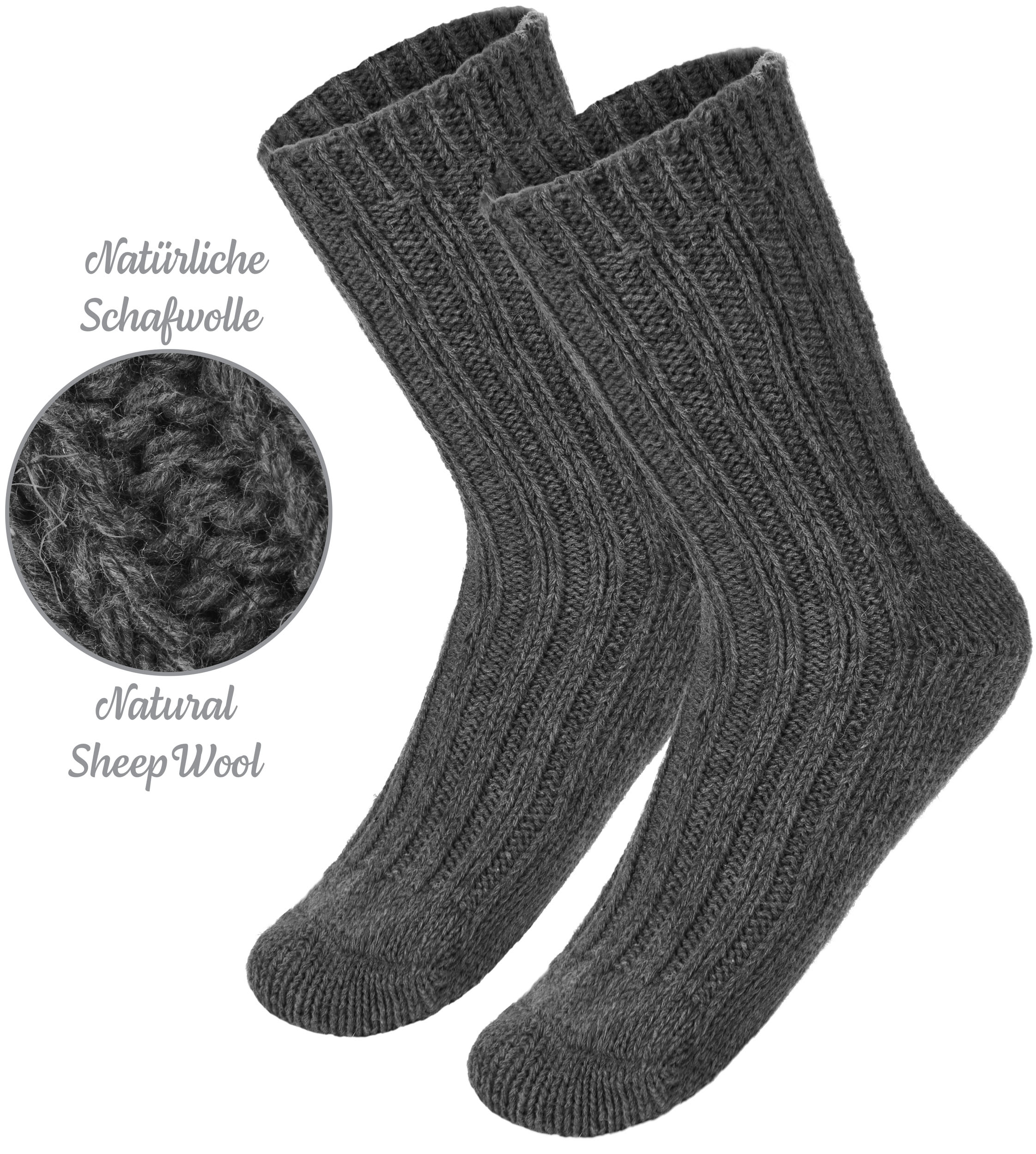 4 Pairs Boys Girls Knit Socks Warm Outdoor Socks with Sheep Wool Kids 1-8 Years - Picture 27 of 35