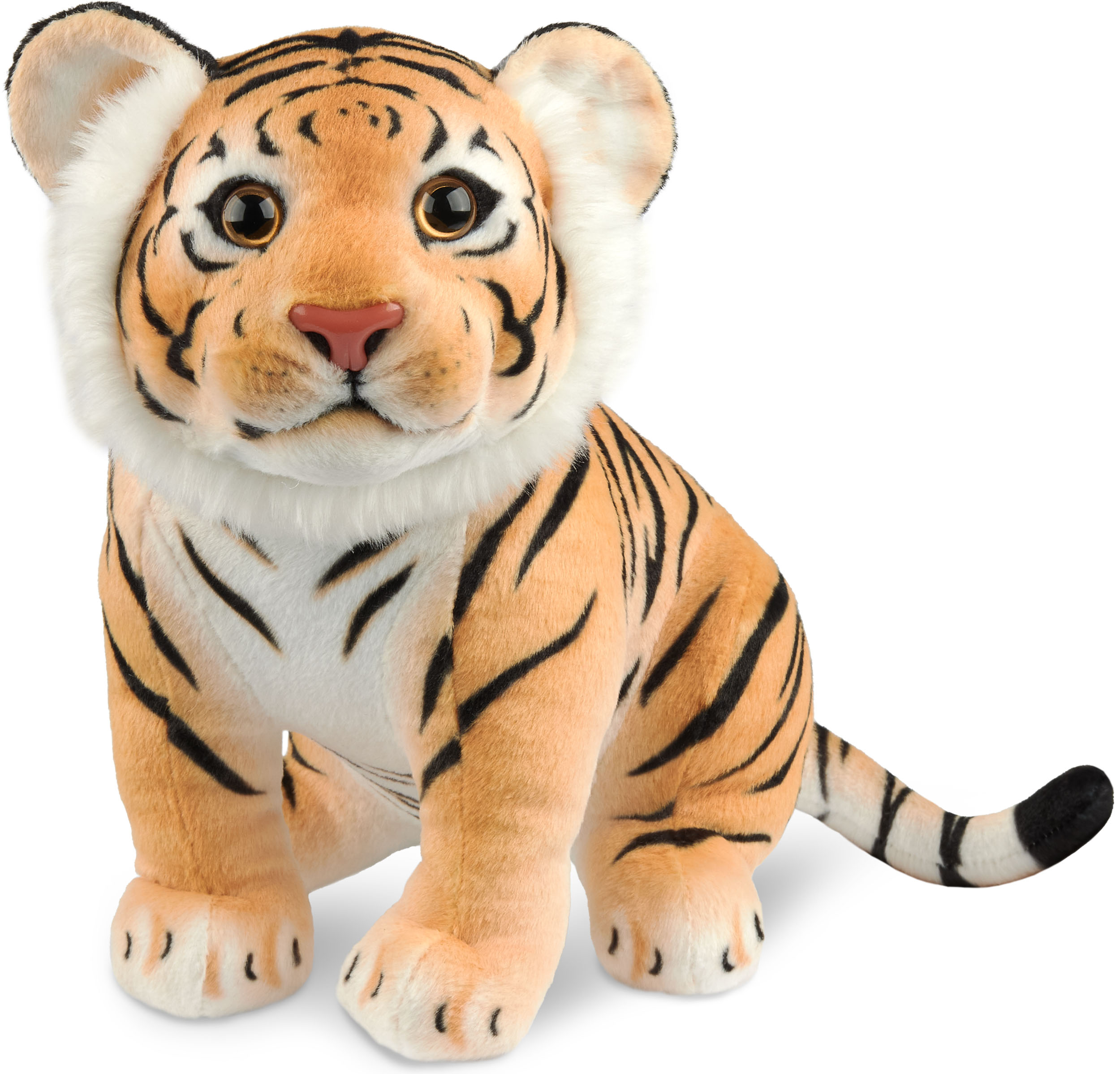 Plüschtier Tiger Kuscheltier Stofftier Plüschtiger Schmusetier Sitzend 30 cm