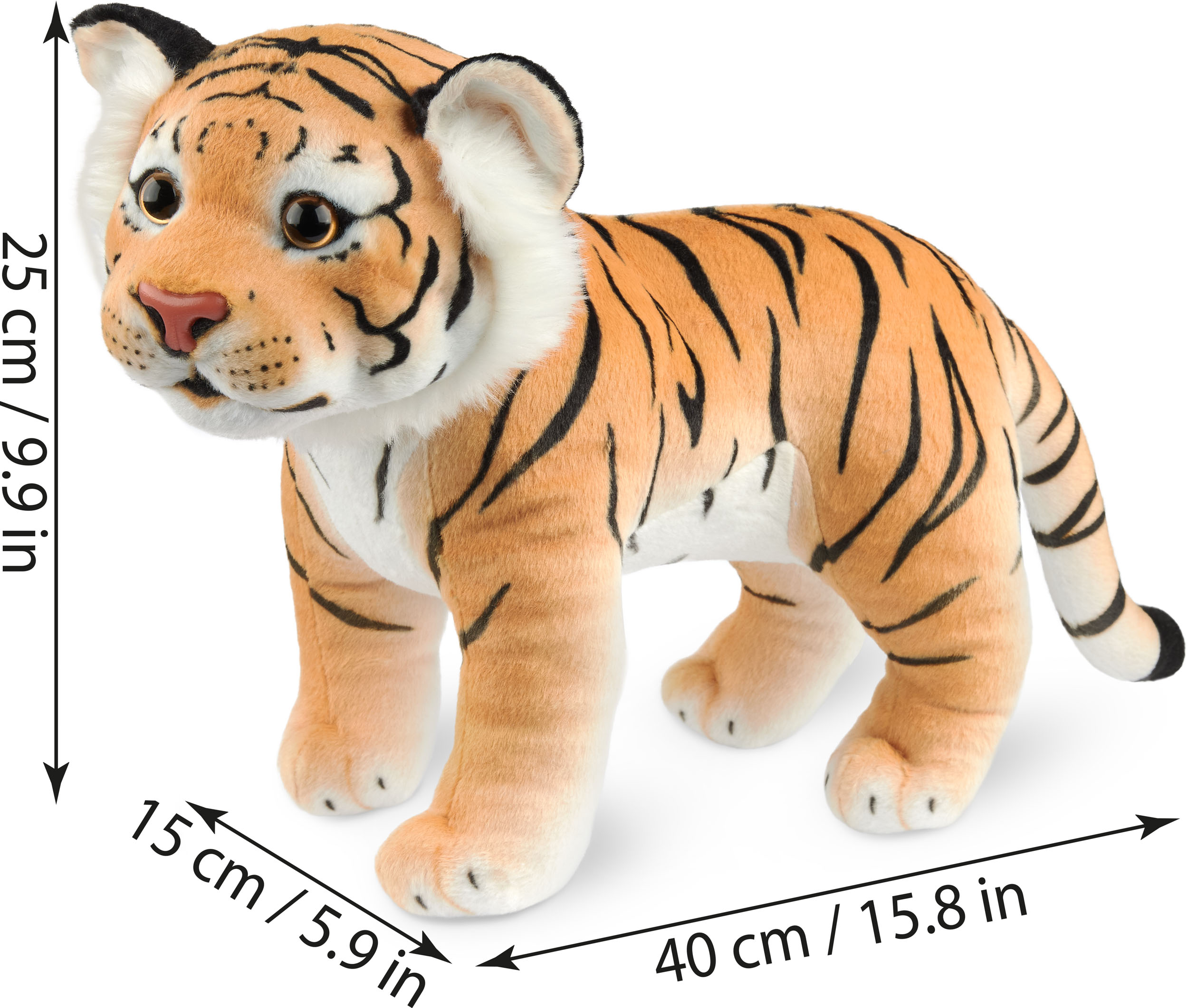 Tiger Soft Toy Cuddly Toy Stuffed Animal Plush Tiger Cuddly Toy Standing 30 Cm - Picture 21 of 30