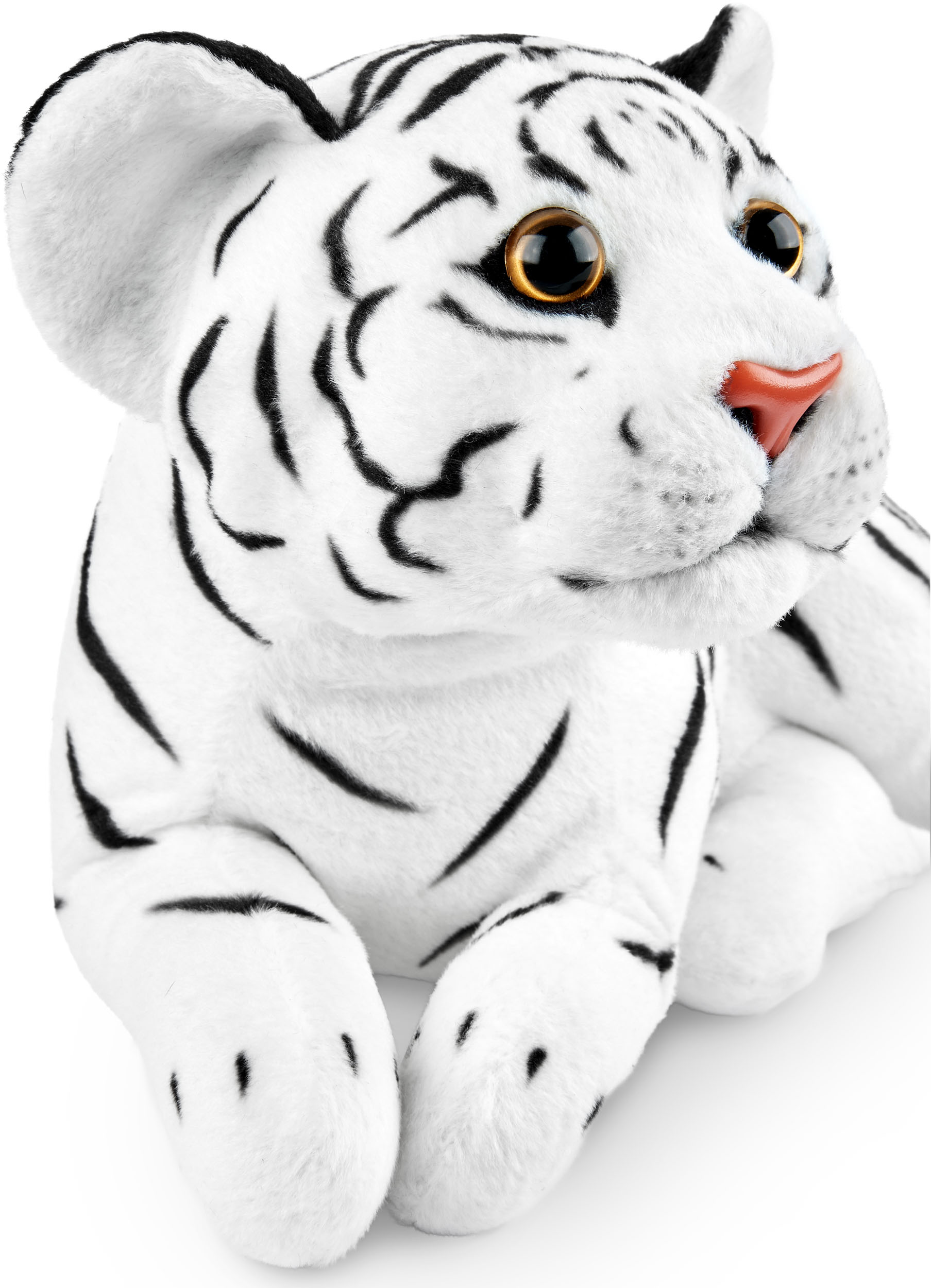 Plüschtier Tiger Kuscheltier Stofftier Plüschtiger Klein Schlaftier Liegend 30cm
