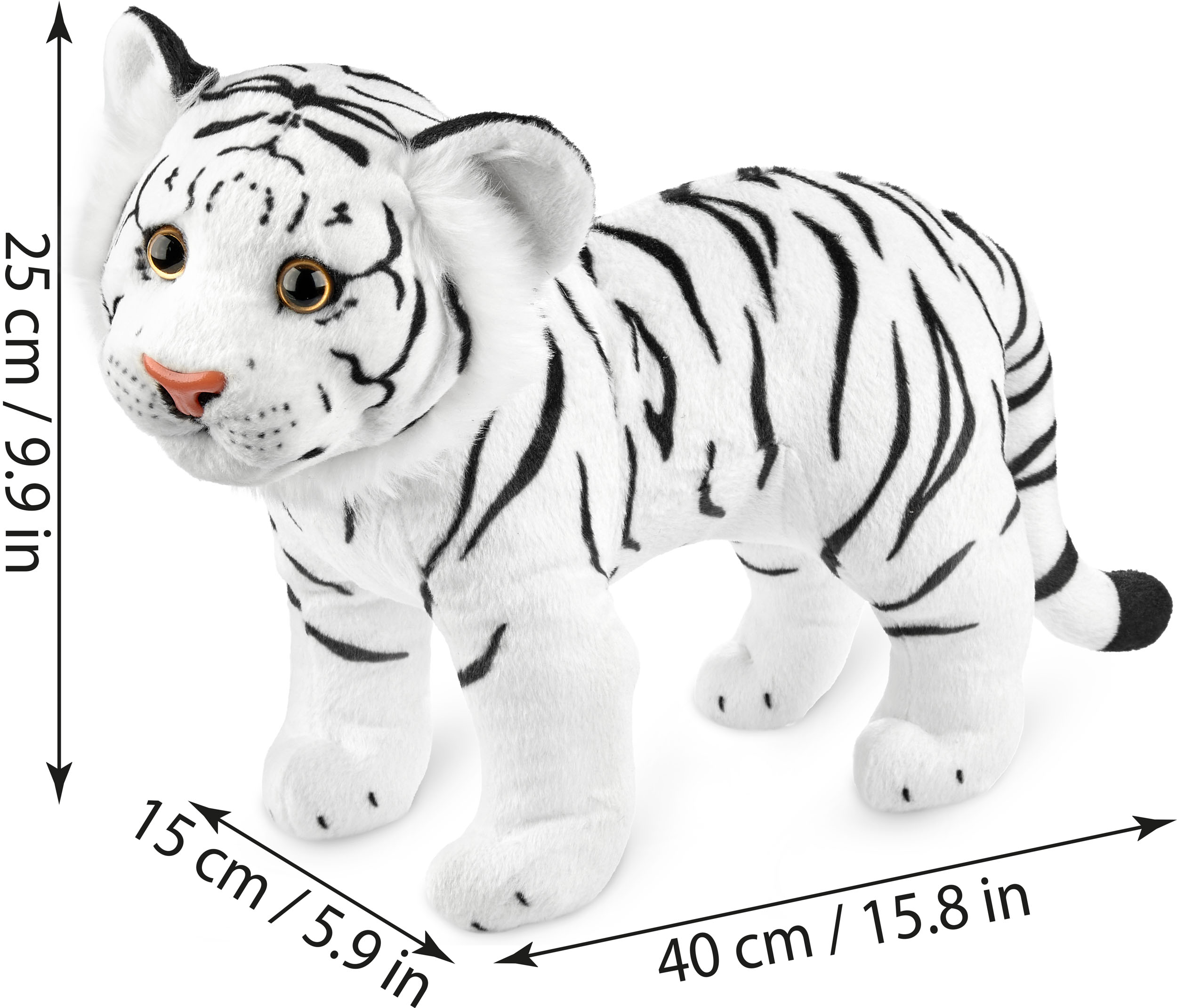 Tiger Soft Toy Cuddly Toy Stuffed Animal Plush Tiger Cuddly Toy Standing 30 Cm - Picture 30 of 30